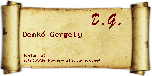 Demkó Gergely névjegykártya